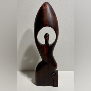 MCM Abstract Hand-carved African Art Teak Sculpture